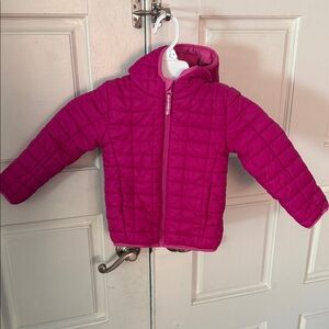 4t Pink Quilted Hooded Jacket